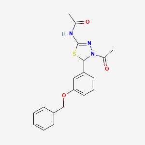 N-{4-acetyl-5-[3-(benzyloxy)phenyl]-4,5-dihydro-1,3,4-thiadiazol-2-yl}acetamide