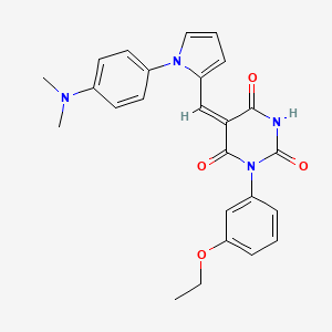 molecular formula C25H24N4O4 B10890903 (5E)-5-({1-[4-(dimethylamino)phenyl]-1H-pyrrol-2-yl}methylidene)-1-(3-ethoxyphenyl)pyrimidine-2,4,6(1H,3H,5H)-trione 