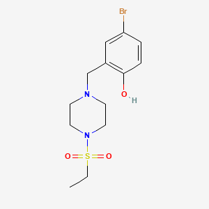 molecular formula C13H19BrN2O3S B10890915 4-Bromo-2-(4-ethanesulfonyl-piperazin-1-ylmethyl)-phenol 