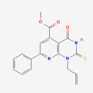 molecular formula C18H15N3O3S B10890919 Methyl 4-oxo-7-phenyl-1-(prop-2-en-1-yl)-2-sulfanyl-1,4-dihydropyrido[2,3-d]pyrimidine-5-carboxylate 