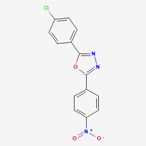 molecular formula C14H8ClN3O3 B10890934 2-(4-Chlorophenyl)-5-(4-nitrophenyl)-1,3,4-oxadiazole CAS No. 62507-54-4