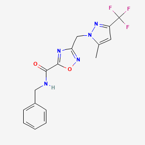 N-benzyl-3-{[5-methyl-3-(trifluoromethyl)-1H-pyrazol-1-yl]methyl}-1,2,4-oxadiazole-5-carboxamide