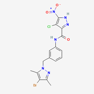 N-{3-[(4-bromo-3,5-dimethyl-1H-pyrazol-1-yl)methyl]phenyl}-4-chloro-5-nitro-1H-pyrazole-3-carboxamide