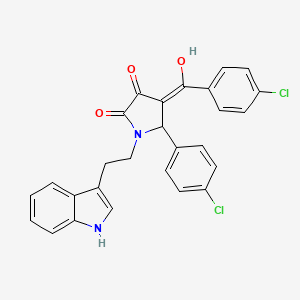 5-(4-chlorophenyl)-4-[(4-chlorophenyl)carbonyl]-3-hydroxy-1-[2-(1H-indol-3-yl)ethyl]-1,5-dihydro-2H-pyrrol-2-one