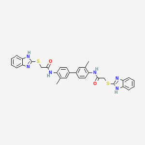 molecular formula C32H28N6O2S2 B10891002 N,N'-(3,3'-Dimethyl-4,4'-biphenyldiyl)bis[2-(1H-benzimidazol-2-ylsulfanyl)acetamide] 