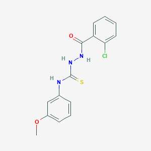 molecular formula C15H14ClN3O2S B10891010 2-[(2-chlorophenyl)carbonyl]-N-(3-methoxyphenyl)hydrazinecarbothioamide 