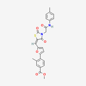 methyl 3-methyl-4-{5-[(E)-(3-{2-[(4-methylphenyl)amino]-2-oxoethyl}-2,4-dioxo-1,3-thiazolidin-5-ylidene)methyl]furan-2-yl}benzoate