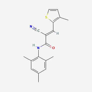 molecular formula C18H18N2OS B10891024 (2E)-2-cyano-3-(3-methylthiophen-2-yl)-N-(2,4,6-trimethylphenyl)prop-2-enamide 