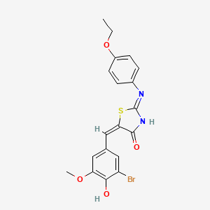 (2E,5E)-5-(3-bromo-4-hydroxy-5-methoxybenzylidene)-2-[(4-ethoxyphenyl)imino]-1,3-thiazolidin-4-one