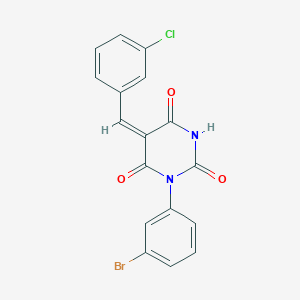 molecular formula C17H10BrClN2O3 B10891048 (5E)-1-(3-bromophenyl)-5-(3-chlorobenzylidene)pyrimidine-2,4,6(1H,3H,5H)-trione 