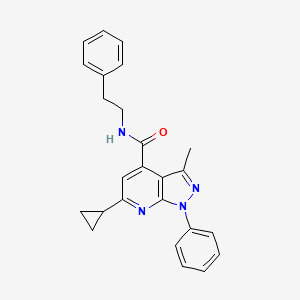 6-cyclopropyl-3-methyl-1-phenyl-N-(2-phenylethyl)-1H-pyrazolo[3,4-b]pyridine-4-carboxamide