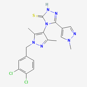 4-[1-(3,4-dichlorobenzyl)-3,5-dimethyl-1H-pyrazol-4-yl]-5-(1-methyl-1H-pyrazol-4-yl)-4H-1,2,4-triazole-3-thiol