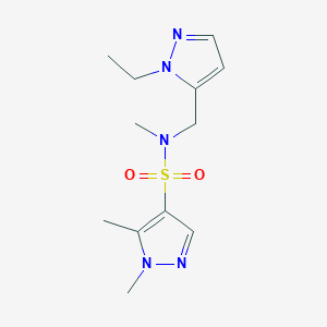 molecular formula C12H19N5O2S B10891119 N-[(1-ethyl-1H-pyrazol-5-yl)methyl]-N,1,5-trimethyl-1H-pyrazole-4-sulfonamide 