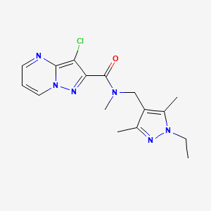 3-chloro-N-[(1-ethyl-3,5-dimethyl-1H-pyrazol-4-yl)methyl]-N-methylpyrazolo[1,5-a]pyrimidine-2-carboxamide