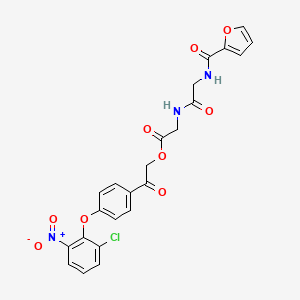 molecular formula C23H18ClN3O9 B10891136 2-[4-(2-chloro-6-nitrophenoxy)phenyl]-2-oxoethyl N-(furan-2-ylcarbonyl)glycylglycinate 