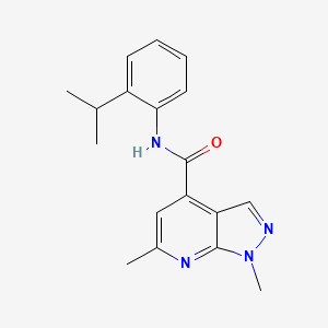 1,6-dimethyl-N-[2-(propan-2-yl)phenyl]-1H-pyrazolo[3,4-b]pyridine-4-carboxamide