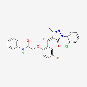 2-(4-bromo-2-{(Z)-[1-(2-chlorophenyl)-3-methyl-5-oxo-1,5-dihydro-4H-pyrazol-4-ylidene]methyl}phenoxy)-N-phenylacetamide