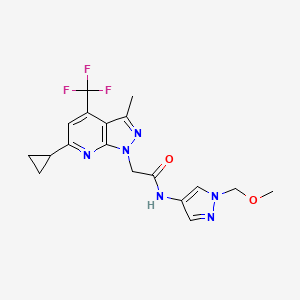 2-[6-cyclopropyl-3-methyl-4-(trifluoromethyl)-1H-pyrazolo[3,4-b]pyridin-1-yl]-N-[1-(methoxymethyl)-1H-pyrazol-4-yl]acetamide