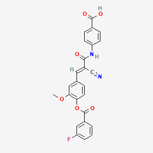 4-[[(E)-2-cyano-3-[4-(3-fluorobenzoyl)oxy-3-methoxyphenyl]prop-2-enoyl]amino]benzoic acid