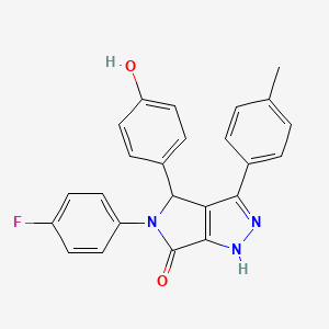 molecular formula C24H18FN3O2 B10891206 5-(4-fluorophenyl)-4-(4-hydroxyphenyl)-3-(4-methylphenyl)-4,5-dihydropyrrolo[3,4-c]pyrazol-6(1H)-one 