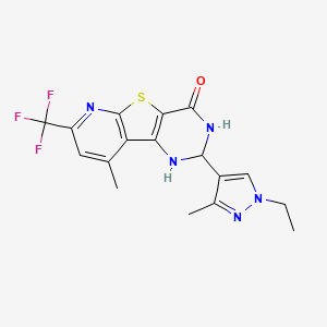 4-(1-ethyl-3-methylpyrazol-4-yl)-13-methyl-11-(trifluoromethyl)-8-thia-3,5,10-triazatricyclo[7.4.0.02,7]trideca-1(9),2(7),10,12-tetraen-6-one