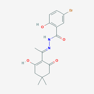 molecular formula C17H19BrN2O4 B10891222 5-bromo-N'-[1-(4,4-dimethyl-2,6-dioxocyclohexylidene)ethyl]-2-hydroxybenzohydrazide 