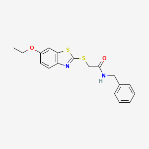 molecular formula C18H18N2O2S2 B10891235 N-benzyl-2-[(6-ethoxy-1,3-benzothiazol-2-yl)sulfanyl]acetamide 