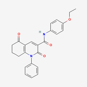 molecular formula C24H22N2O4 B10891239 N-(4-ethoxyphenyl)-2,5-dioxo-1-phenyl-1,2,5,6,7,8-hexahydroquinoline-3-carboxamide 