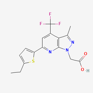 [6-(5-ethylthiophen-2-yl)-3-methyl-4-(trifluoromethyl)-1H-pyrazolo[3,4-b]pyridin-1-yl]acetic acid