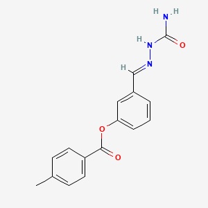 molecular formula C16H15N3O3 B10891264 3-[(E)-(2-carbamoylhydrazinylidene)methyl]phenyl 4-methylbenzoate 