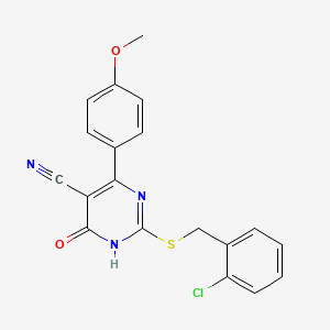 2-[(2-Chlorobenzyl)sulfanyl]-4-(4-methoxyphenyl)-6-oxo-1,6-dihydropyrimidine-5-carbonitrile