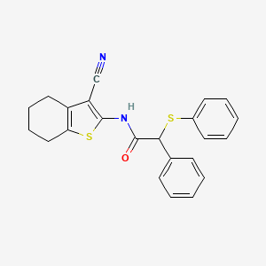 N-(3-cyano-4,5,6,7-tetrahydro-1-benzothiophen-2-yl)-2-phenyl-2-(phenylsulfanyl)acetamide