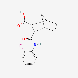 molecular formula C15H16FNO3 B10891325 3-[(2-Fluorophenyl)carbamoyl]bicyclo[2.2.1]heptane-2-carboxylic acid 