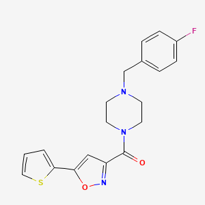 molecular formula C19H18FN3O2S B10891327 [4-(4-Fluorobenzyl)piperazin-1-yl][5-(thiophen-2-yl)-1,2-oxazol-3-yl]methanone 