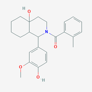 [4a-hydroxy-1-(4-hydroxy-3-methoxyphenyl)octahydroisoquinolin-2(1H)-yl](2-methylphenyl)methanone