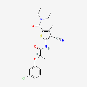 5-{[2-(3-chlorophenoxy)propanoyl]amino}-4-cyano-N,N-diethyl-3-methylthiophene-2-carboxamide