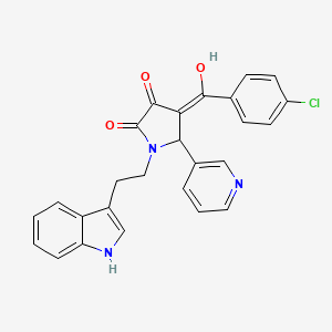 4-[(4-chlorophenyl)carbonyl]-3-hydroxy-1-[2-(1H-indol-3-yl)ethyl]-5-(pyridin-3-yl)-1,5-dihydro-2H-pyrrol-2-one