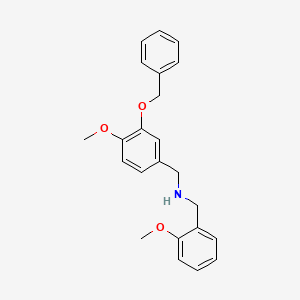 molecular formula C23H25NO3 B10891361 1-[3-(benzyloxy)-4-methoxyphenyl]-N-(2-methoxybenzyl)methanamine 