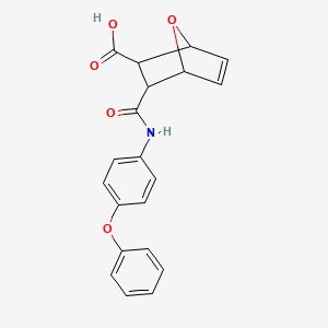 molecular formula C20H17NO5 B10891369 3-[(4-Phenoxyphenyl)carbamoyl]-7-oxabicyclo[2.2.1]hept-5-ene-2-carboxylic acid 