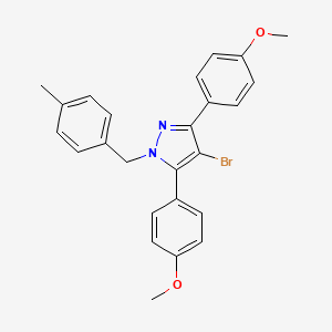 4-bromo-3,5-bis(4-methoxyphenyl)-1-(4-methylbenzyl)-1H-pyrazole