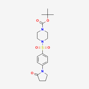 molecular formula C19H27N3O5S B10891461 Tert-butyl 4-{[4-(2-oxopyrrolidin-1-yl)phenyl]sulfonyl}piperazine-1-carboxylate 