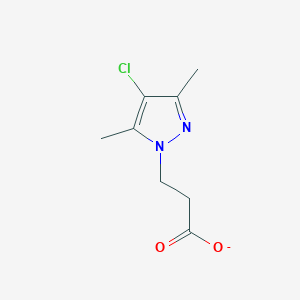 molecular formula C8H10ClN2O2- B10891497 3-(4-chloro-3,5-dimethyl-1H-pyrazol-1-yl)propanoate 