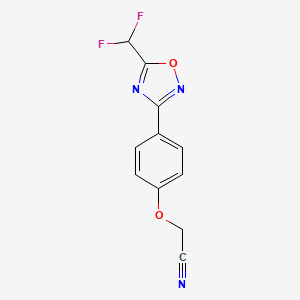 molecular formula C11H7F2N3O2 B10891504 {4-[5-(Difluoromethyl)-1,2,4-oxadiazol-3-yl]phenoxy}acetonitrile 