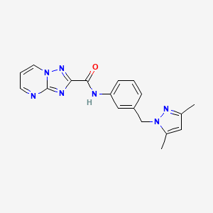 N-{3-[(3,5-dimethyl-1H-pyrazol-1-yl)methyl]phenyl}[1,2,4]triazolo[1,5-a]pyrimidine-2-carboxamide