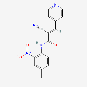 (2E)-2-cyano-N-(4-methyl-2-nitrophenyl)-3-(pyridin-4-yl)prop-2-enamide