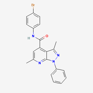 molecular formula C21H17BrN4O B10891552 N-(4-bromophenyl)-3,6-dimethyl-1-phenyl-1H-pyrazolo[3,4-b]pyridine-4-carboxamide 