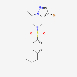 N-[(4-bromo-1-ethyl-1H-pyrazol-5-yl)methyl]-N-methyl-4-(2-methylpropyl)benzenesulfonamide