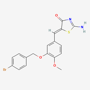 (5Z)-5-{3-[(4-bromobenzyl)oxy]-4-methoxybenzylidene}-2-imino-1,3-thiazolidin-4-one