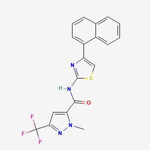 1-methyl-N-[4-(naphthalen-1-yl)-1,3-thiazol-2-yl]-3-(trifluoromethyl)-1H-pyrazole-5-carboxamide