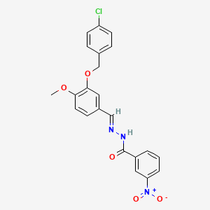 molecular formula C22H18ClN3O5 B10891593 N'-[(E)-{3-[(4-chlorobenzyl)oxy]-4-methoxyphenyl}methylidene]-3-nitrobenzohydrazide 